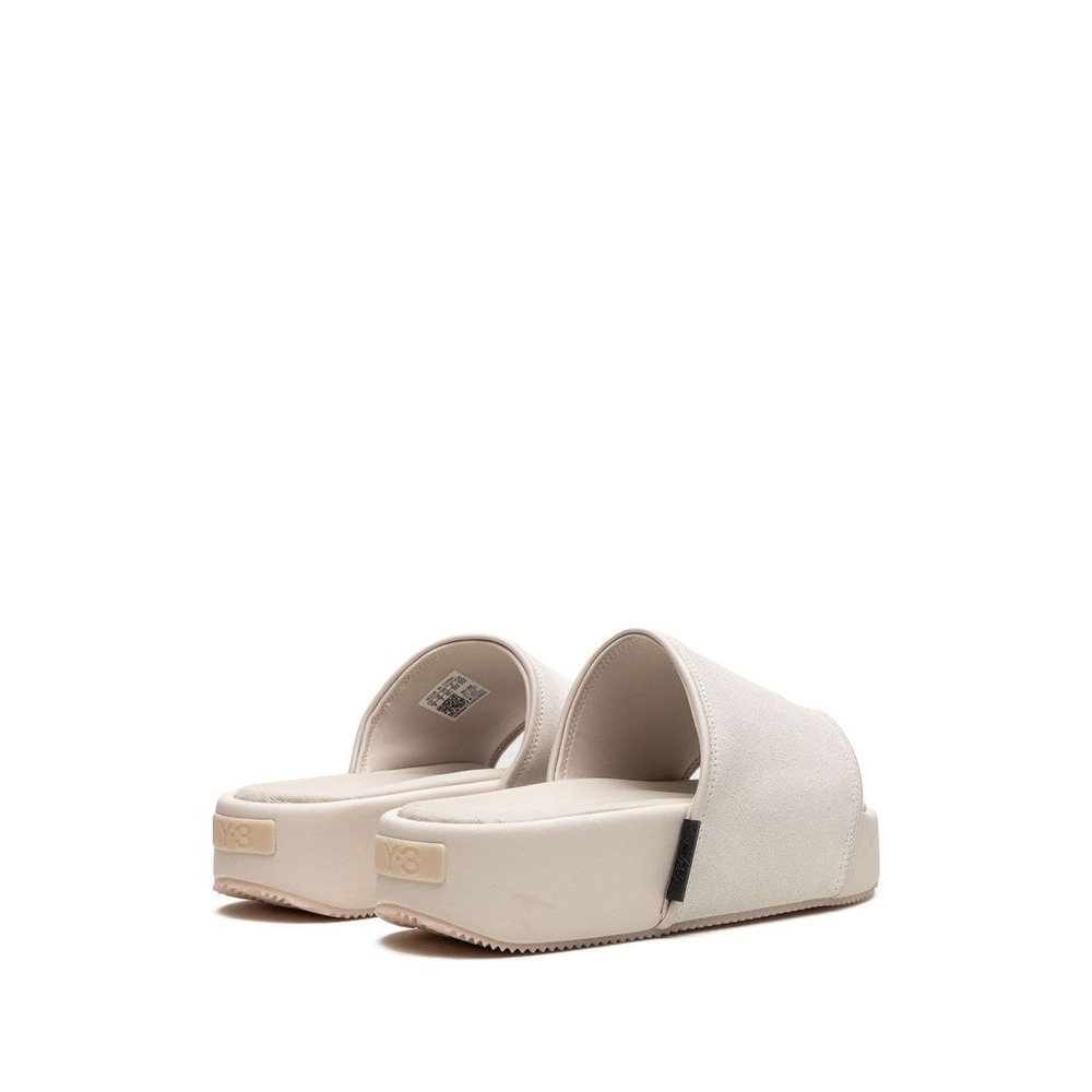 Y3 YOHJI YAMAMOTO Ecru Leather‎ Platform Slides Sandals Womens Size 11